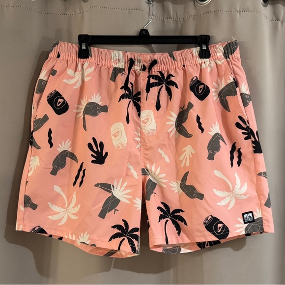 Reef Pink Patterned Swim Shorts - Picture 1 of 5